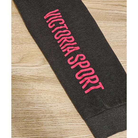 Victoria Sport Jogger Charcoal Gray Drawstring Cuffed Pants Womens Size Medium - Picture 3 of 8